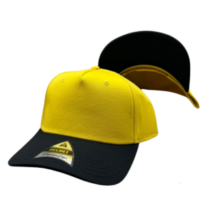 Helmet 5 Panel Amarillo semicurva Negro