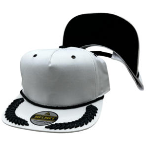 Helmet 5 Panel Blanco Cordon Laureles Negro