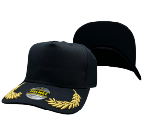 Helmet 5 Panel Negro semicurva laurel oro