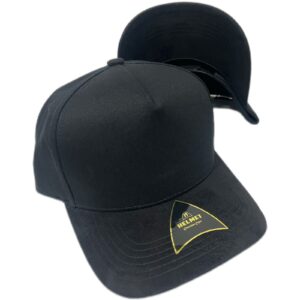 Helmet 5 Panel Negro Algodón con Vicera Gamuza