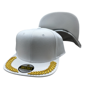 Helmet 6 Panel Blanco Laurel Largo Oro