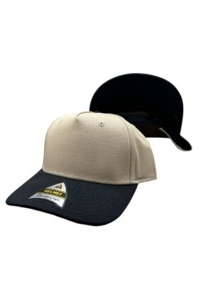 Helmet 5 Panel Beige Con Negro Curva UND Negro