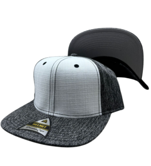 Helmet 6 Panel Gris con Frente Blanco