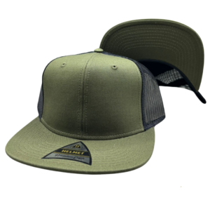Helmet 6 Panel Verde Olivo Malla Negro