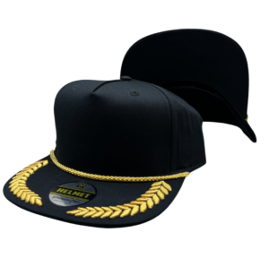 Helmet 5 Panel Negro Cordon Laureles Oro