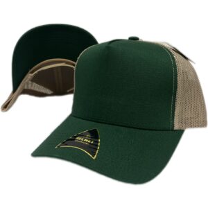 Helmet 5 Panel Trucker Verde Con Malla Khaki