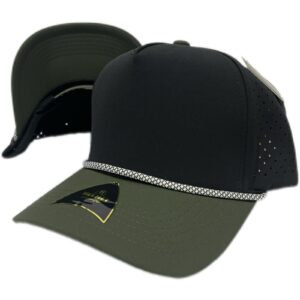 Helmet Dryfit Laser Cuerda 5Panel Negro-Verde