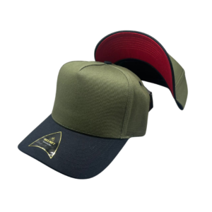 Helmet 5 Panel Premium Verde con negro semicurva undervisor rojo