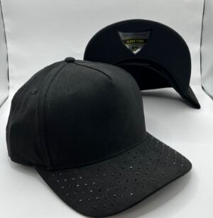 Helmet Gamuza 5 Panel Curva Negro Piedras En Vicera