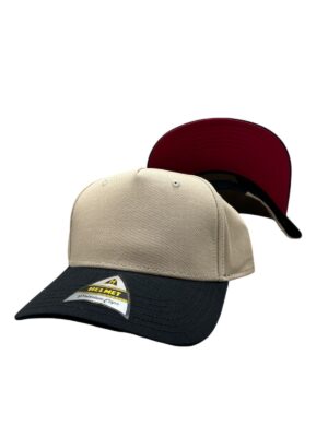 Helmet 5 Panel Beige Con Negro Curva UND Rojo